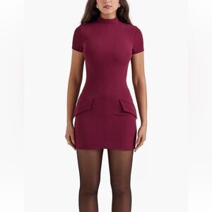 House of CB Alia Mock Neck Body-con Minidress